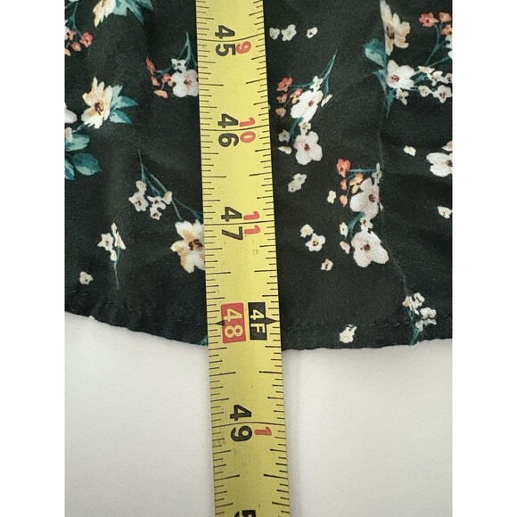 Old Navy Maxi Dress Size L Green Floral Tiered Prairie Forest Whimsigoth Modest - Picture 10 of 16